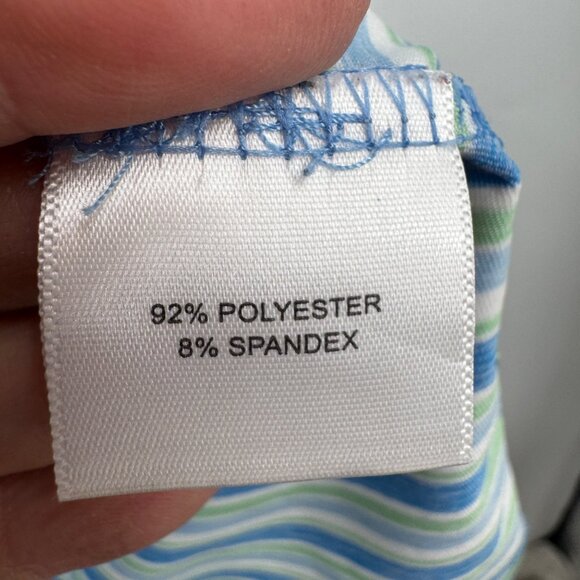 Peter Millar Summer Comfort Golf Shirt Blue Striped Sz Large - Picture 7 of 10